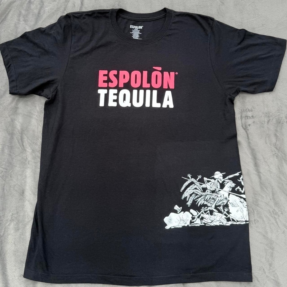 ESPOLON TEQUILA MEN SHORT SLEEVE BLACK T SHIRT SIZE L